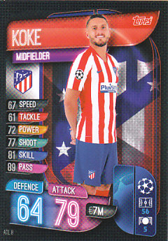 Koke Atletico Madrid 2019/20 Topps Match Attax CL #ATL8